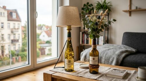 entdecken sie, wie sie aus einfachen weinflaschen stilvolle lampen oder vasen für ihr wohnzimmer gestalten können – ganz ohne teure werkzeuge und mit einfachen schritten.