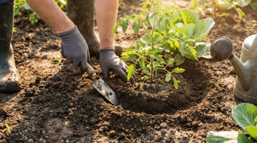 Alte Gartentricks: Das Graben am Gemüsefuß hält Wasser dauerhaft im Boden