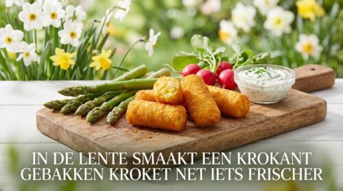 Im Frühling schmeckt eine knusprig gebratene Kroketten etwas frischer